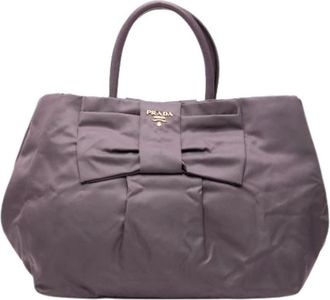 Prada Pre-owned Handbags, female, Purple, Size: ONE SIZE Pre-owned Nylon Tote