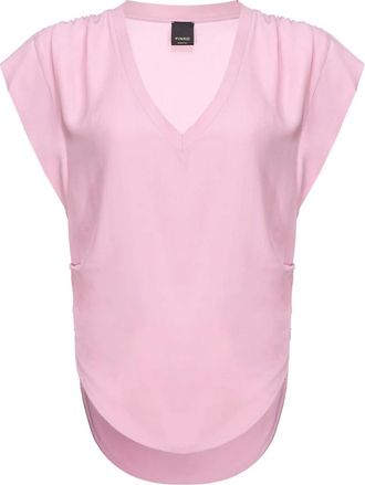 Pinko Vloeiende blouse van zijdemix - Dames - Blouses - Paars - M - Overhemden