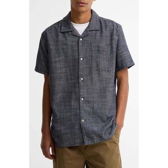 Barbour Bowston Slub Camp Shirt in Dark Navy at Nordstrom, Size Xx-Large
