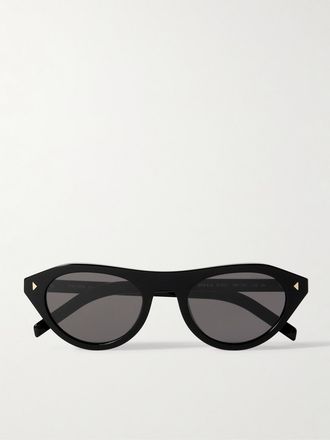 Prada Occhiali Da Sole In Acetato Con Montatura D-frame - Nero