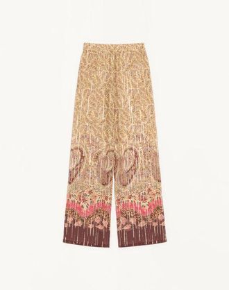 Valentino Pantaloni In Pekin Stampa Voyage Imaginaire Paisley Donna MULTICOLOR 44