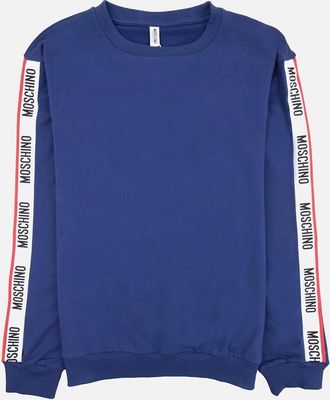 Moschino Mens Moschino Underwear Tape Logo Crew Neck Sweatshirt Navy Blue 0290 - Size: 36