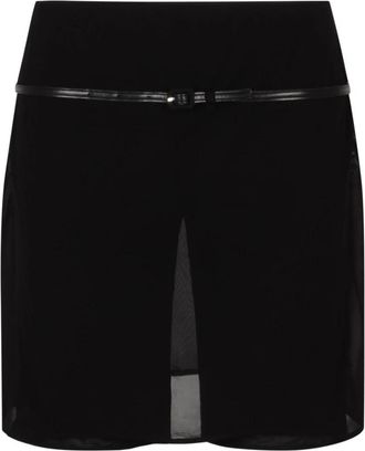 Courr&egrave;ges Belted Jersey Skort - Dames - Korte rokken - Zwart - XS - Rokken