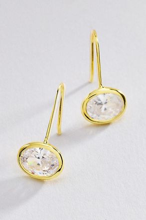 BaubleBar Fallon Bezel Oval French Hook Earrings