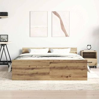 Berkfield Home Durable Bed Frame without Mattress Artisan Oak 120x190cm Engineer in Brown | Size: 120x190 cm