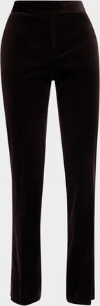 Ralph Lauren Collection Seth Stretch Velvet Straight-Leg Pants