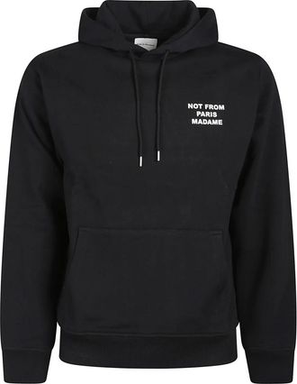 Dr&ocirc;le de Monsieur Hoodie Slogan Scarlet - Heren - Hoodies - Zwart - S - Katoen - Hoodies & sweatvesten