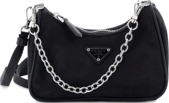 Prada Re-Edition Shoulder Bag Tessuto Mini hobo bag - Zwart