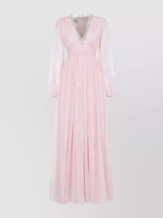 Giambattista Valli v-neck long sleeve floor-length dress