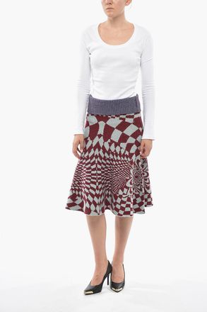 Stella McCartney Gonna in Maglia Svasata a Fantasia Geometrica Stella McCartney