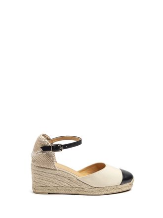 Castaner Beige Lace-Up Espadrille Sandals In Cotton Woman ab