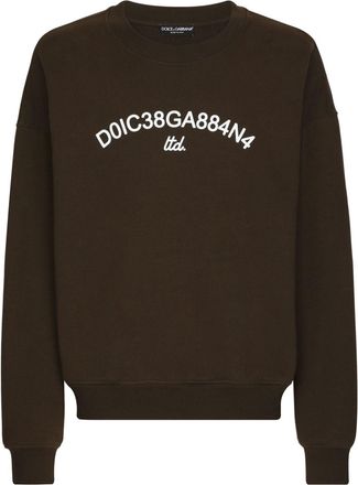 Dolce & Gabbana logo-print cotton sweatshirt - men - Cotton - L - Brown