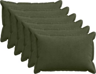 vidaXL Funda De Almohada 6 Uds. Houten Verde 30 X 50 Cm Pana Vidaxl
