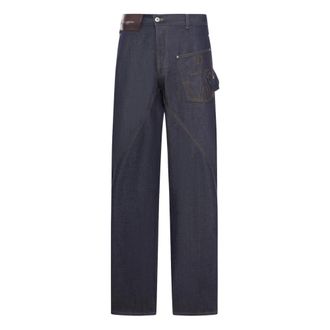 J.W.Anderson Straight Jeans, male, Blue, Size: W34 Twisted Workwear Jeans