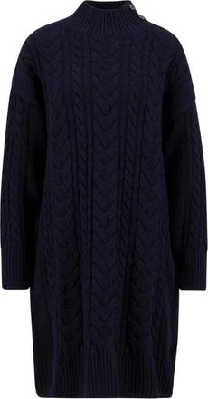 Barbour Belford Gebreide Mini Jurk - Dames - Kleedjes - Blauw - M - Wol - Kleedjes