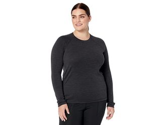 Smartwool Plus Size Classic Thermal Merino Base Layer Crew Womens Clothing Charcoal Heather : 1X