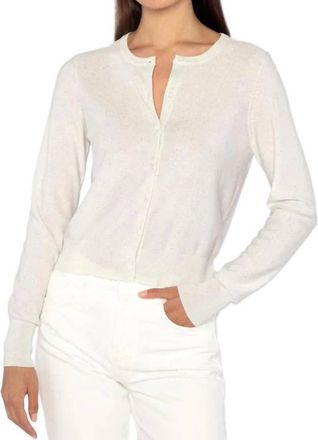 Kinross Cashmere Sequin Cardigan In Ivory