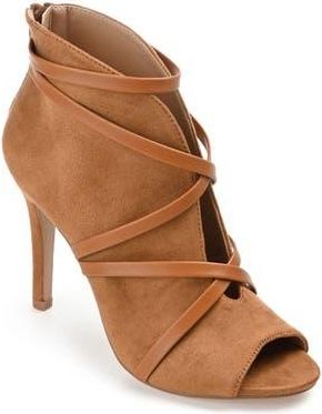 Journee Collection JOURNEE Samara Strappy Bootie in Cognac at Nordstrom Rack, Size 12