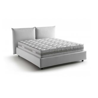Talamo Italia Talamo Italia - Dmora - Cama Matrimonial Dbrekal, Cama Contenedor Con Revestimiento De Tela, 100% Made In Italy, Apertura Frontal, Con Colch&oacute;n 160x190