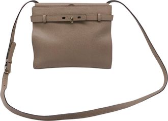 Valextra Brera B-Tracollina Crossbody Bag in Beige Calf Leather