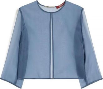 Max Mara Mseabitata Korte Jas - Dames - Zomerjassen - Blauw - 2XS - Organza - Jassen