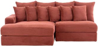 Concept Usine Sof&aacute; esquinero de 2/3 plazas con asiento profundo en pana terracota