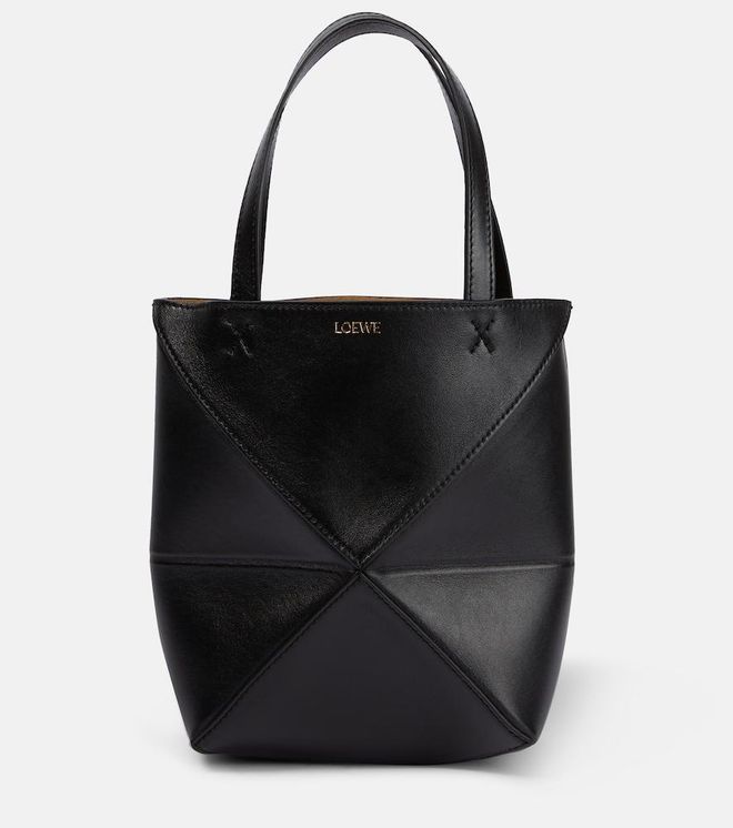 Puzzle Fold Mini leather tote bag