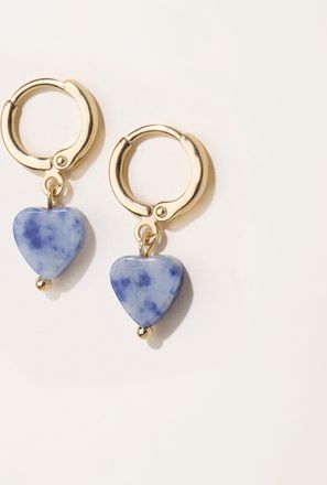 Fat Face FatFace Blue Heart Drop Earrings