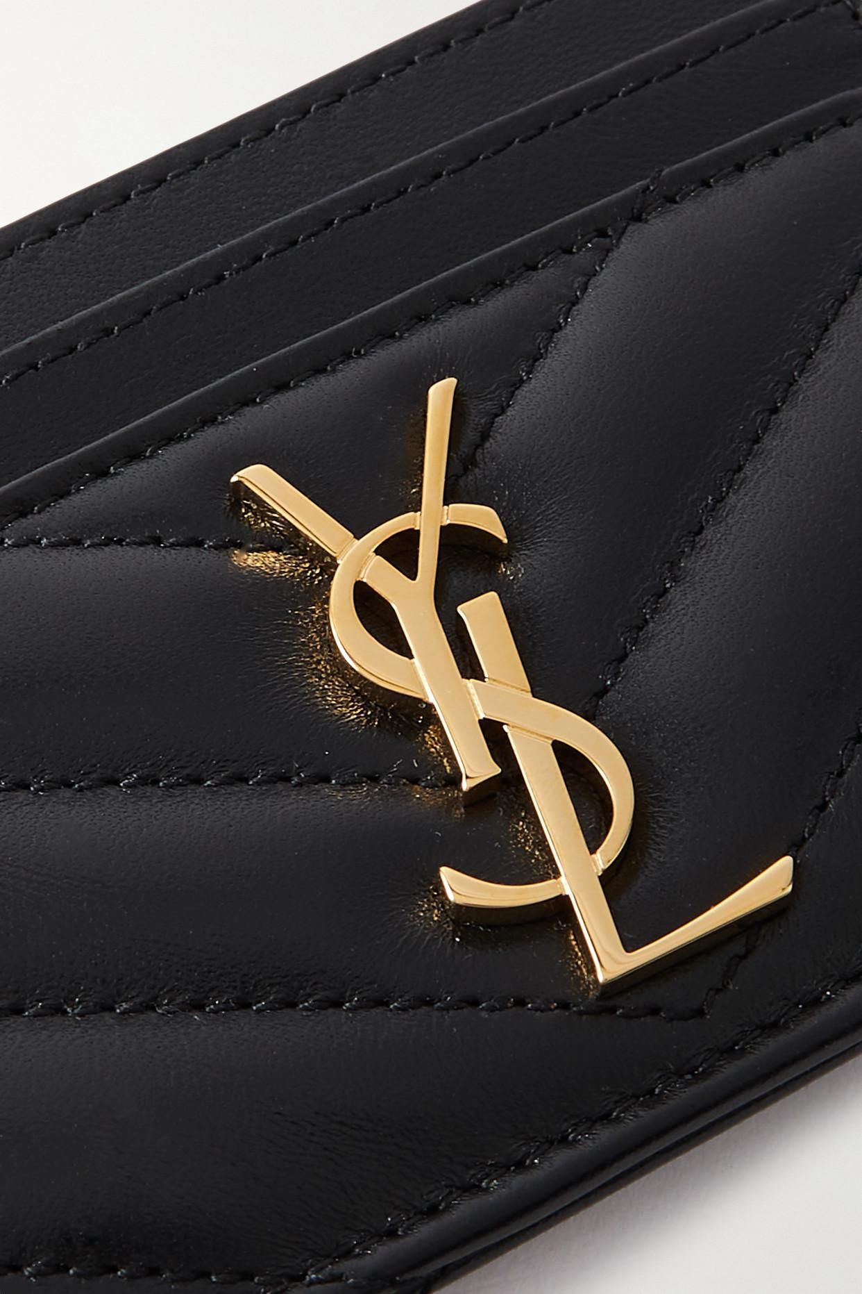 Saint Laurent Portacarte In Pelle Matelassé Cassandre Nero da