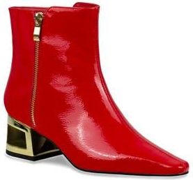 Ninety Union Metallic Square Heel Bootie in Red at Nordstrom, Size 10