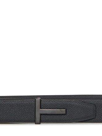 Tom Ford Mens Belt T Icon Black Leather