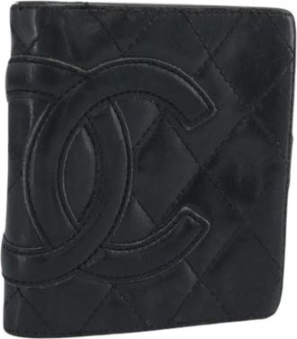 Chanel Pre-owned Vintage Portemonnee - Dames - Vintage Accessoires - Zwart - ONE Size - Leer - Vintage