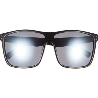 Hurley Rivet 55mm Polarized Shield Sunglasses in Black at Nordstrom Rack