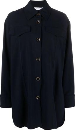 Rodebjer 7008 Dark Navy Seina Shirt - Dames - Overhemden - Blauw - S - Overhemden