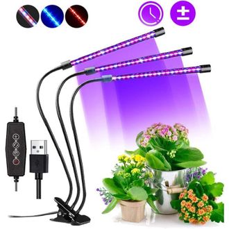 OEM L&aacute;mpara De Cultivo, 60 Led De Espectro Completo, L&aacute;mpara Hort&iacute;cola Ajustable Con Clip, Luz Para Plantas Con 3 Ajustes De Temporizador Y Funci&oacute;n De Enc