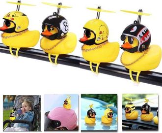 OEM Vvgoods - Adorno Amarillo Para Coche Con Casco De H&eacute;lice, Timbre De Bicicleta Para Ni&ntilde;os, Decoraci&oacute;n De Animales