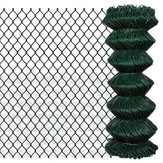 Berkfield Home Chain Link Fence Steel 1x25 m Green