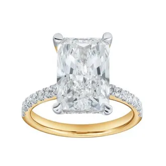 LuvMyJewelry Maia 14K Gold Radiant Cut Lab Grown Diamond Hidden Halo Engagement Ring - 5.4 Ct in 14K Yellow Gold at Nordstrom, Size 6.5