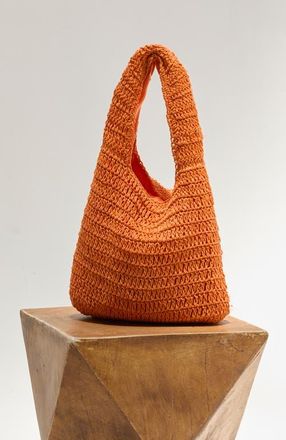 Crescent Solid Weave Bag in Orange at Nordstrom