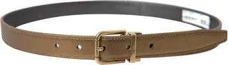 Dolce & Gabbana Mens Metallic Gold Calf Leather Metal Buckle Belt