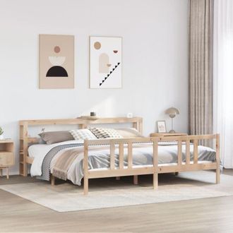 vidaXL Estructura De Cama Con Cabecero Madera Maciza Pino 180x200 Cm Vidaxl