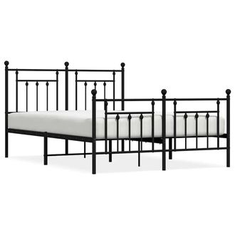 Berkfield Home Metal Bed Frame with Headboard & Footboard Black 140x200 cm