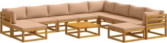 vidaXL Juego De Sof&aacute; 11 Uds. Natural Madera De Acacia S&oacute;lida Vidaxl