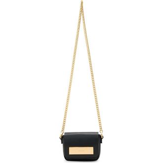 AllSaints Etta Leather Chain Crossbody Bag in Black at Nordstrom