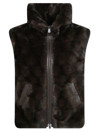 Pinko Glossinia Aspen Plush High Collar Gilet
