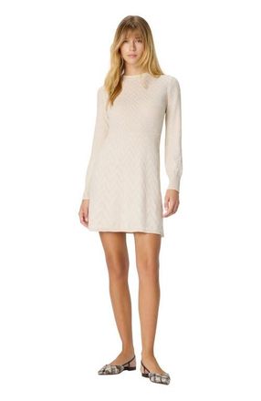 Missoni Womens Short Flared Dress With Long Sleeves And Jacquard Detailing in Beige at Nordstrom, Size Medium