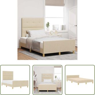 vidaXL Testiera - Struttura del letto con testiera Crema 120 x 200 cm Tessuto