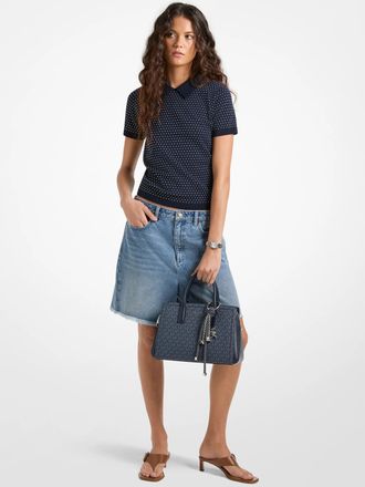 Michael Kors Studded Knit Polo Shirt