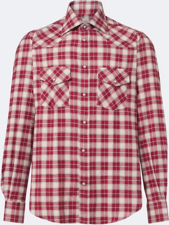 Eleventy Camisa de algod&oacute;n a cuadros
