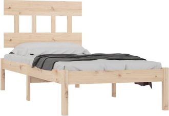 vidaXL Estructura De Cama Individual Madera Maciza 90x200 Cm Vidaxl